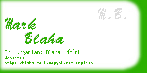 mark blaha business card